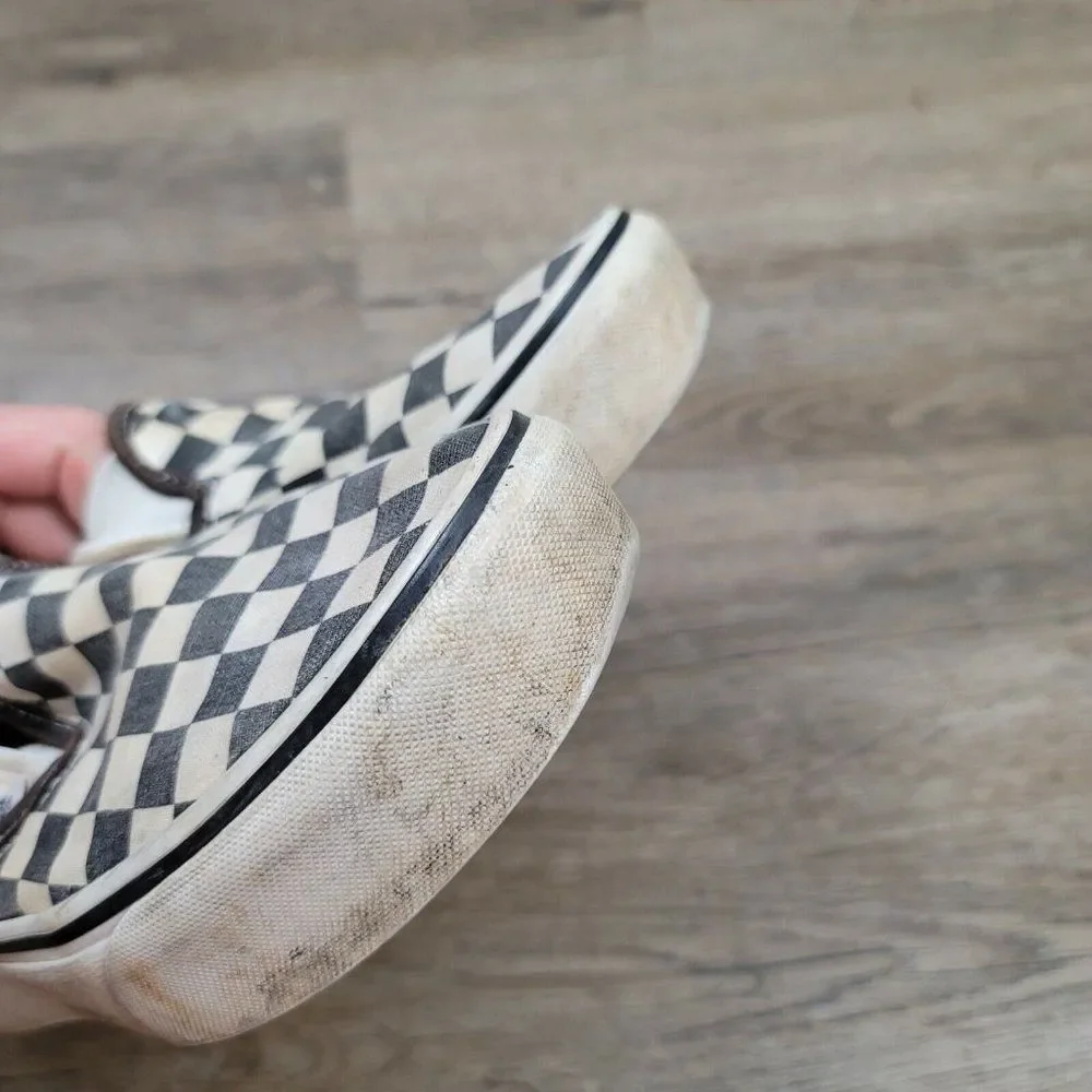Vans Off The Wall Sneakers Skate Shoes Checkered Black White Slip On Casual 6.5 - Picture 6 of 9
